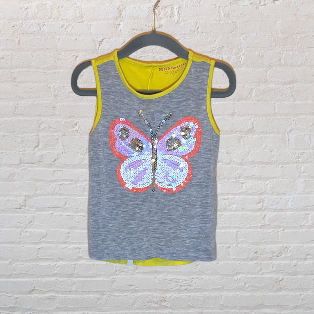 Design History Super Soft Sequin Butterfly Tank (3T)