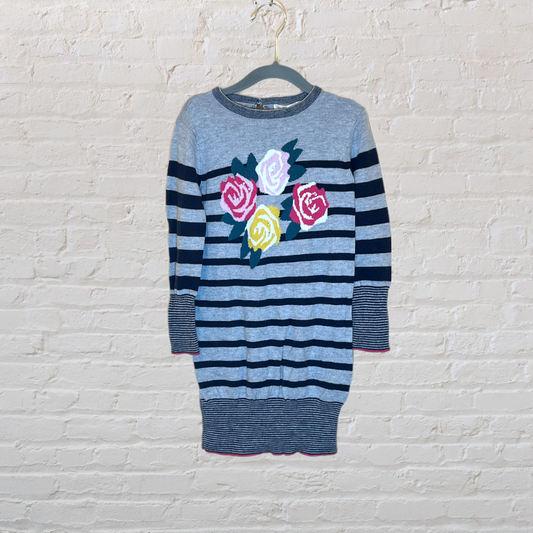 Deux Par Deux Knit Roses Sweater Dress (4T)